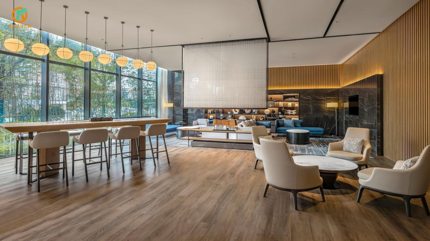 Supplier reference: contemporary hotel café and lounge with timber details and relaxed seating
